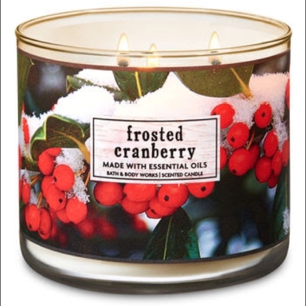 Frosted Cranberry Scented 3-Wick Candle